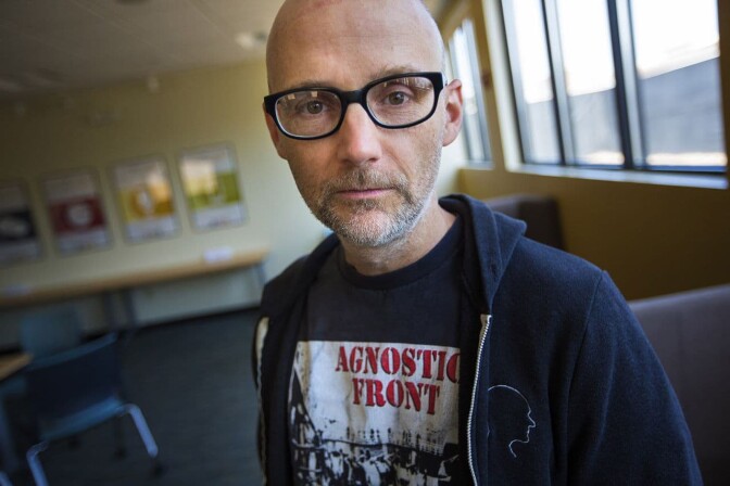 Moby in the WBUR studios. (Jesse Costa/WBUR)