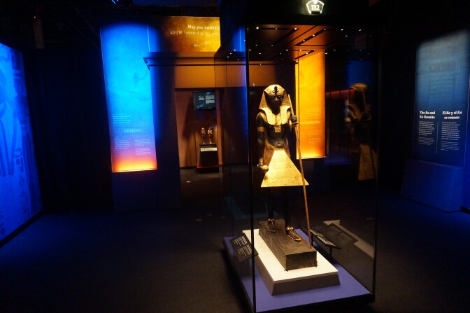 Artifacts from the "King Tut: Treasures of the Golden Pharaoh" exhibit at the California Science Center