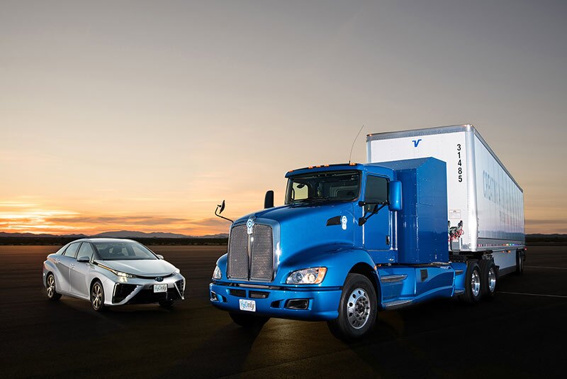 Toyota's Project Portal Class 8 truck can haul 80,000 tons of cargo using two hydrogen fuel cells from the Toyota Mirai sedan.