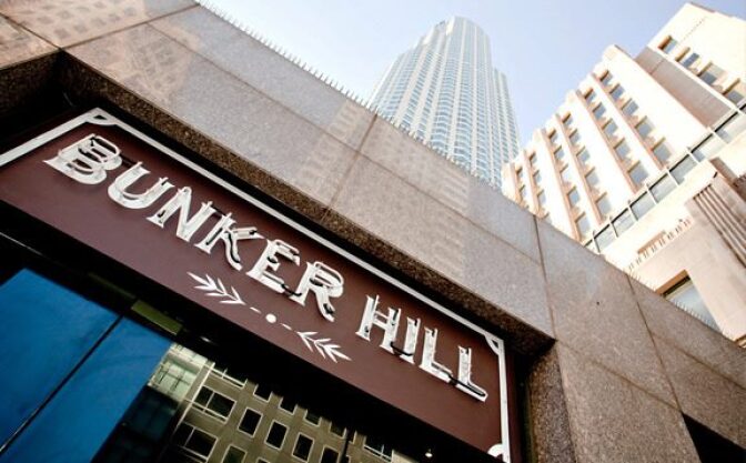 Views from the entrance of Bunker Hill Bar and Grill. (via DTLA Rendevous)