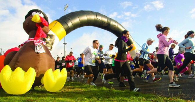 Participants in a "turkey trot."