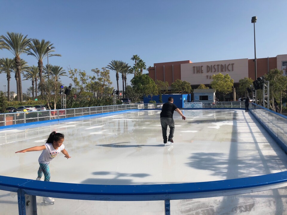 The pop-up ice rink at The District in Tustin in November 2017.