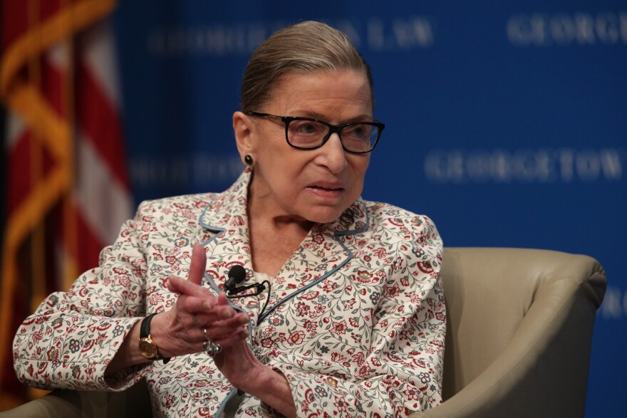 WASHINGTON, DC - JULY 02:  U.S. Supreme Court Associate Justice Ruth Bader Ginsburg participates in a discussion at Georgetown University Law Center July 2, 2019 in Washington, DC. The Georgetown University Law Center’s Supreme Court Institute held a discussion on "U.S. Supreme Court Justice Ruth Bader Ginsburg: A Legacy of Gender Equality in Life and Law." (Photo by Alex Wong/Getty Images)