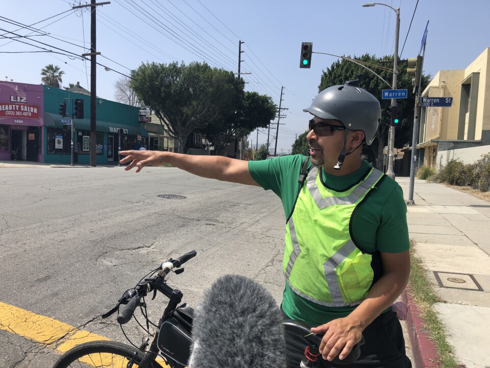 Heading toward the second stop, a taco truck called Monchies.