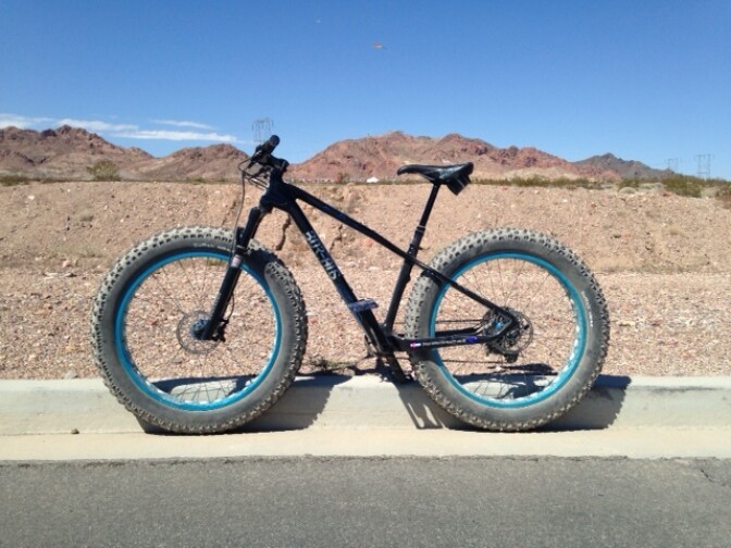 The Borealis Echo features 5-inch wide tires.  It's a fat bike, for sure, but it weighs in at just 25 pounds.