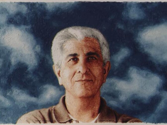 Muralist Kent Twitchell painted this portrait of his friend, Joseph Gatto, who was found murdered in his Silver Lake home on Wednesday night.