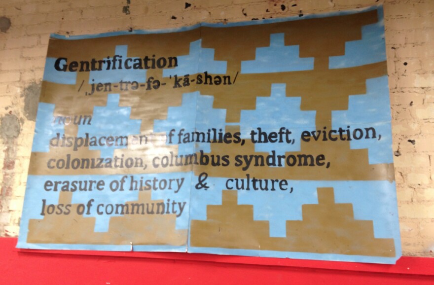 A piece by the local art collective Ni Santas inside Self Help Graphics in Boyle Heights. 