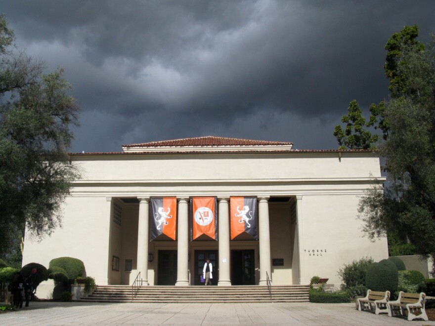 In Eagle Rock, California, Occidental College's Thorne Hall. 