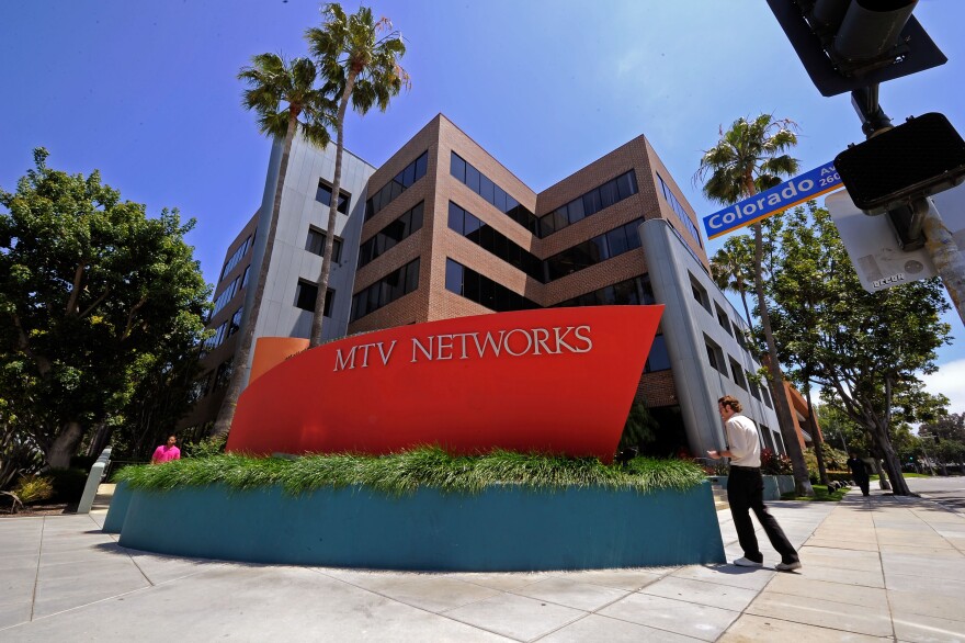 SANTA MONICA, CA - MAY 04:  A sign sits in front of MTV Networks headquarters on May 4, 2010 in Santa Monica, California. Security has been stepped up at some media outlets and studios in response to the failed car bombing in Times Square, that occured near Viacom's headquarters in New York.  (Photo by Kevork Djansezian/Getty Images)