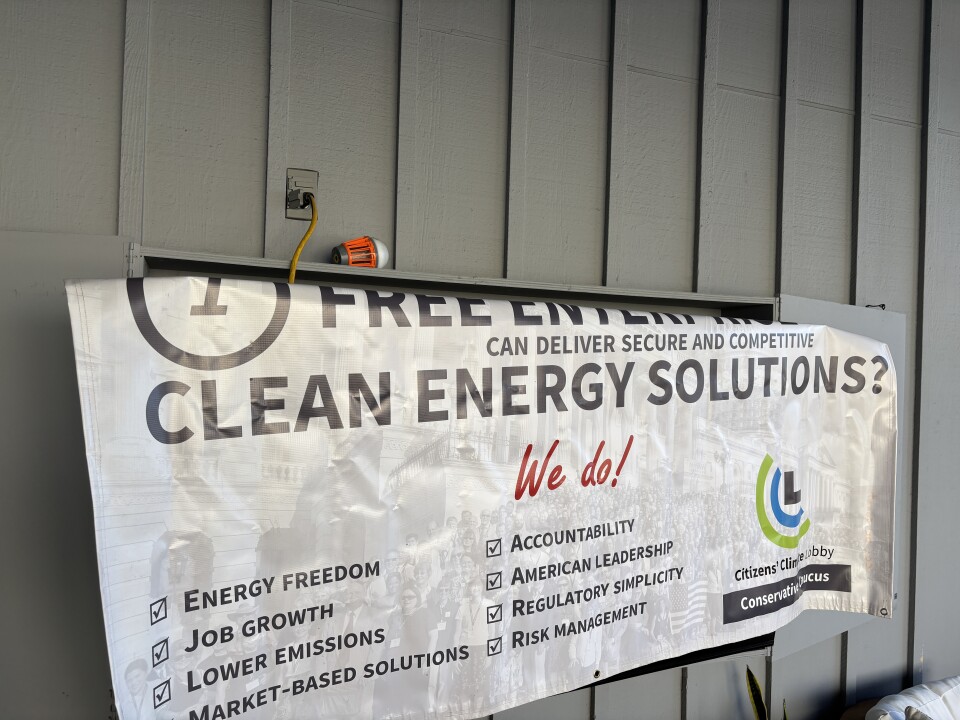 A white banner reading "clean energy solutions" 
