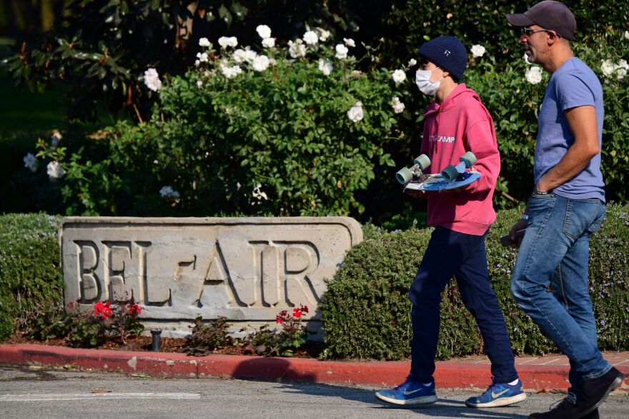 Residents return to their homes in Bel Air after mandatory evacuation orders were lifted for the Skirball Fire in December 2017.