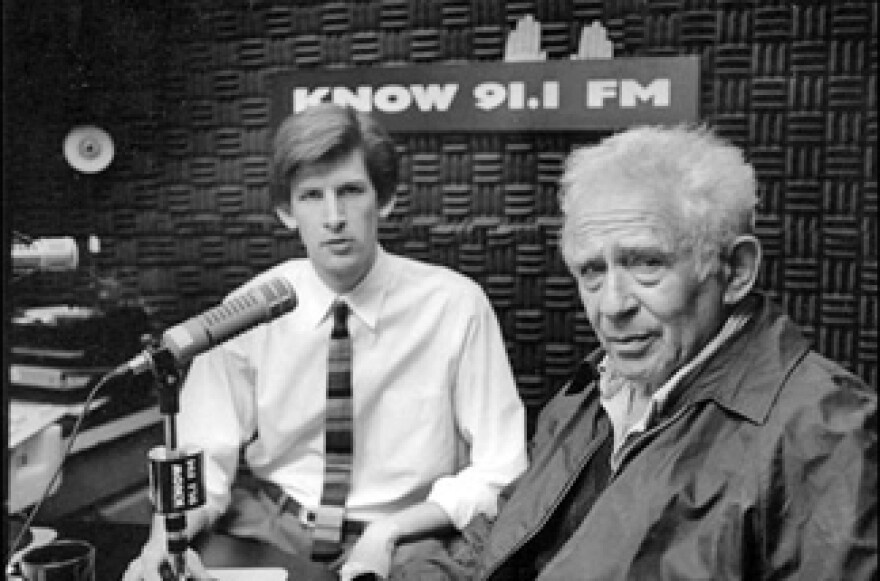 John Rabe and Norman Mailer, c. 1995.