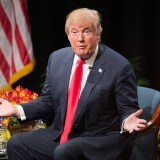 Republican presidential candidate Donald Trump speaks during a town hall meeting during a campaign stop at Des Moines Area Community College Newton Campus on November 19, 2015.