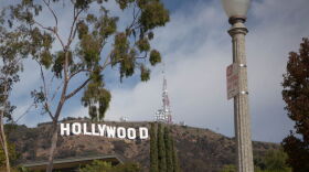 The Hollywood sign is shown on December 4, 2012, after a fresh paint job.