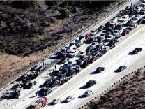 A six-car pileup on the northbound 14 Freeway on Monday, June 17, was reportedly caused by a driver going the wrong way.