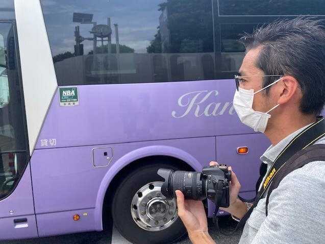 Yuki Sato spends hours every day taking photos of busses in Tokyo. It's his hobby.