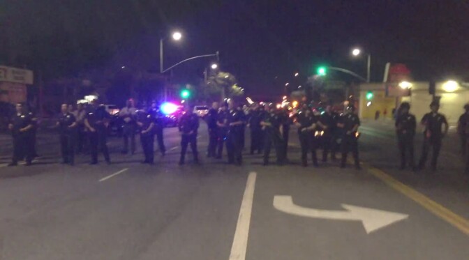 LAPD officers responding to a USC house party noise disturbance Saturday, May 4, 2013.