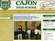 A screenshot of the Cajon High School homepage.
