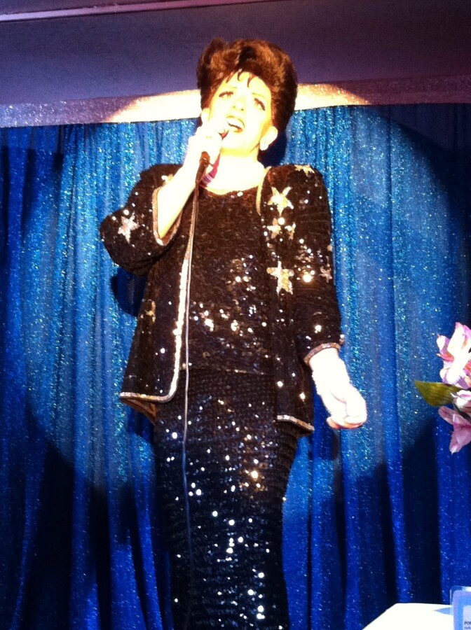Peter Mac as Judy Garland at the French Marketplace in West Hollywood.