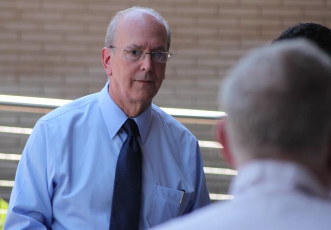 44th Congressional District Democratic candidate Bill Hedrick speaks to supporters in Riverside on Tuesday, Aug. 24, 2010.