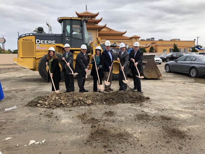 Housing developers and officials break ground on Orange County's largest veteran housing project.