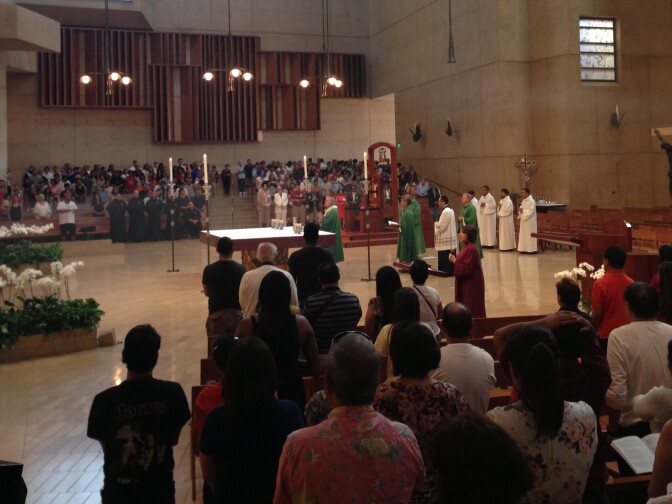 Mass at the Cathedral of Our Lady of Los Angeles, September 8, 2013. 