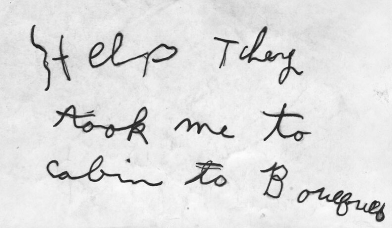 A mysterious "kidnapping note" found by a deputy constable at Compton and Machester streets on June 3, 1926, started officers search for Aimee Semple McPherson in Bouquet Canyon.