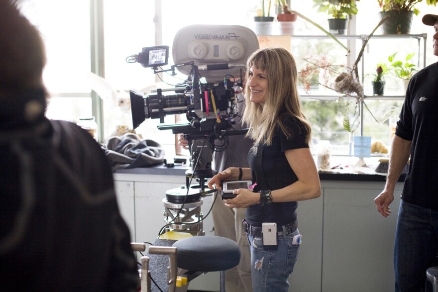 Catherine Hardwicke on the set of "Twilight."