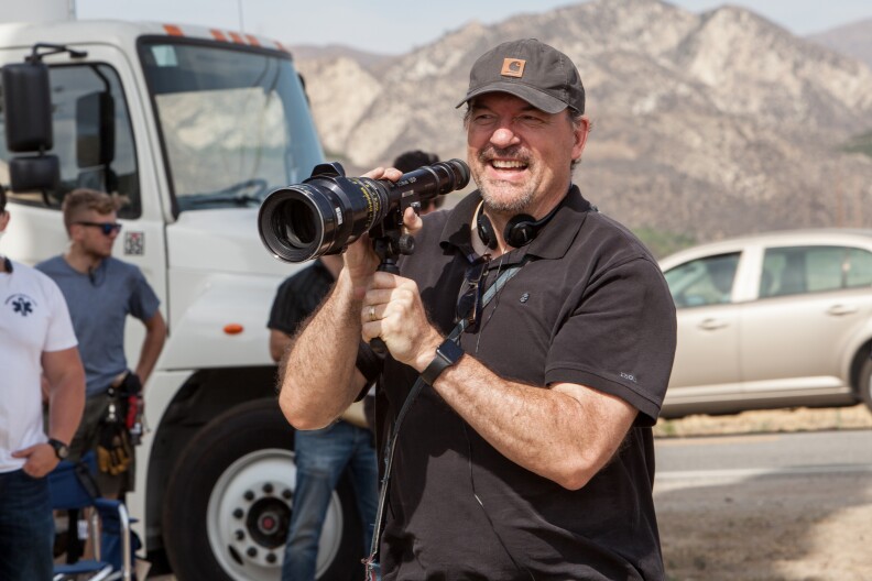 Director John Carroll Lynch on the set of "Lucky."