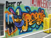 Graffiti art on the LA Weekly building.