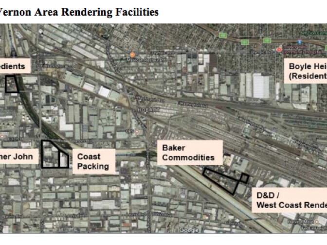 Map showing the five facilities and their proximity to Boyle Heights. 