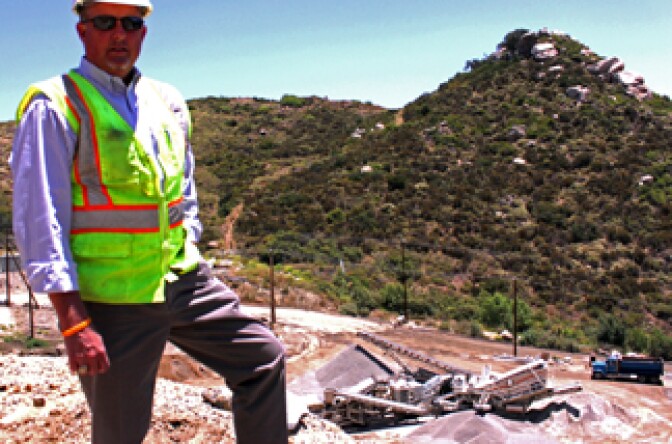 Granite Construction operations manager Gary Johnson at Rosemary Quarry near Temecula