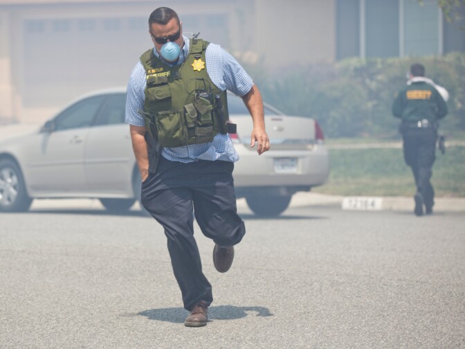 The Etiwanda Fire burns in Rancho Cucamonga on Wednesday, April 30, 2014.