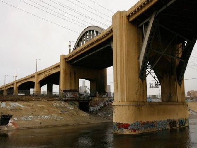 The Sixth Street Bridge as seen from underneath, February 21, 2008