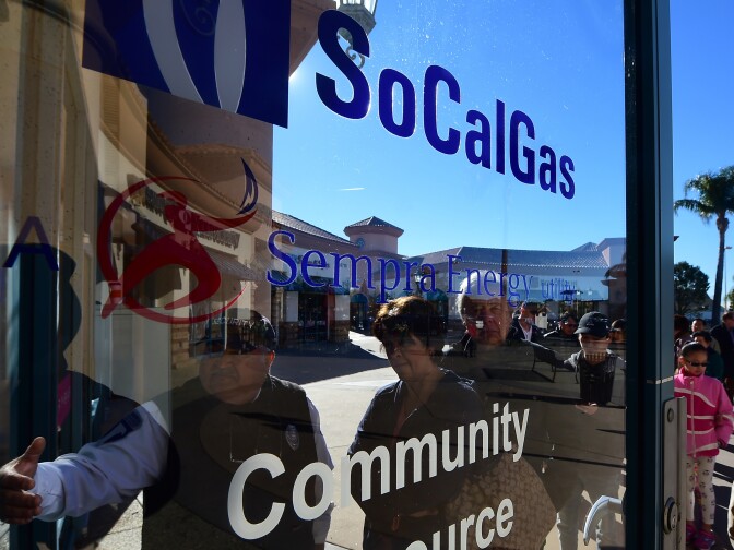 File: Residents arrive at the SoCal Gas Community Resource Center in Porter Ranch on Jan. 8, 2016.