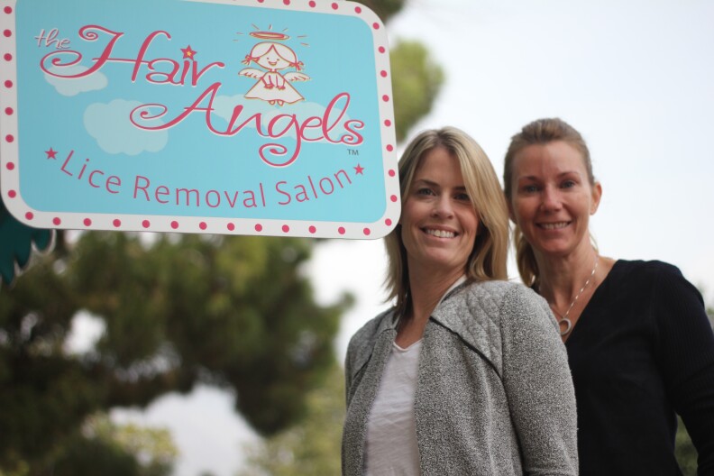 Michelle Aloisio (left) and Hillary Scofield of Pasadena's Hair Angels lice removal salon. 
