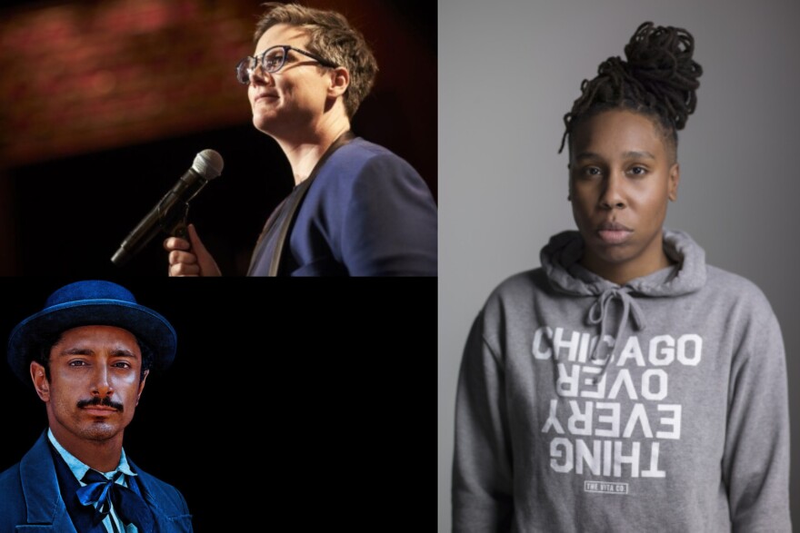 Hannah Gadsby, Lena Waithe and Riz Ahmed (clockwise) are just some of the guests in The Frame's 2018 Year-End Special