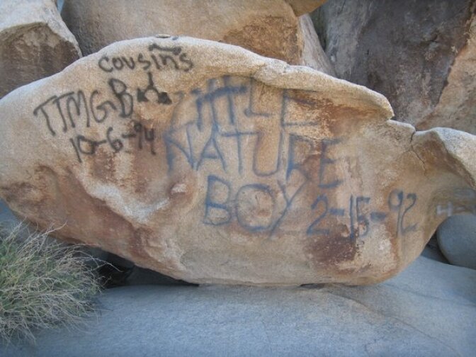 Image showing graffiti found at Joshua Tree National Park. 
