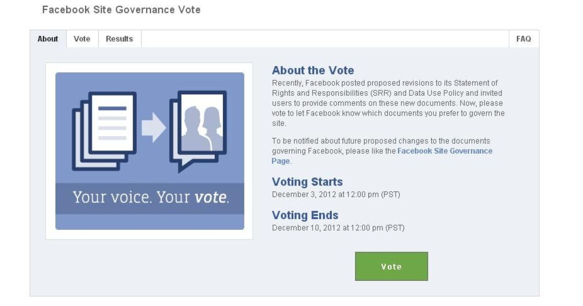 Facebook puts voting to a vote | LAist