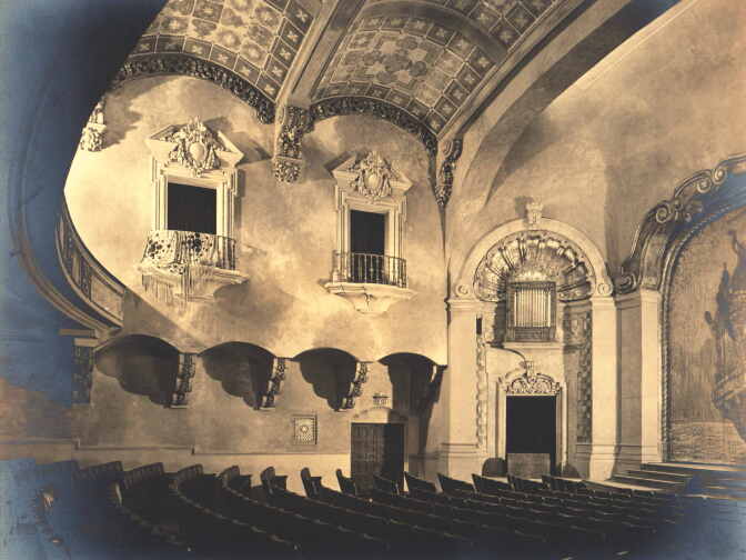 A vintage image of the Pasadena Playhouse which opened in 1925.
