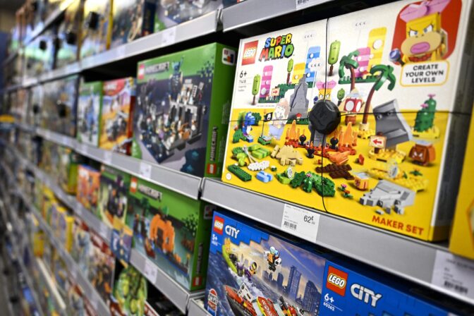 Illustration shows a toy store.