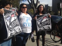 Veronica Arellano (center) is one of 16 people asking a judge to allow them to intervene to challenge the city of Los Angeles on a gang injunction approved for the Echo Park and Silver Lake neighborhoods. 