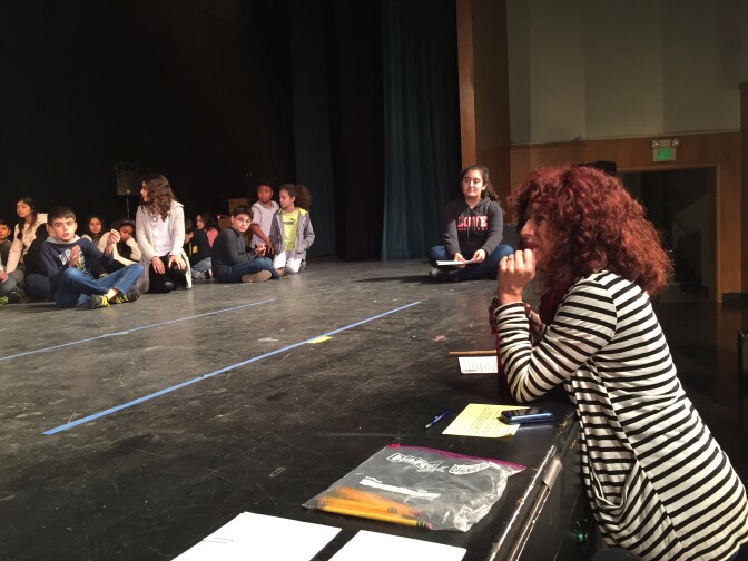 Teaching artist Kate Randolph works in schools all around Los Angeles.