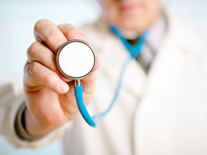 That stethoscope may have more germs than you'd expect. A simple wipe with alcohol can solve the problem, but when's the last time you saw that?