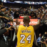 NEW ORLEANS, LA - FEBRUARY 04: Kobe Bryant #24 of the Los Angeles Lakers leaves the court following a game against the New Orleans Pelicans at the Smoothie King Center on February 4, 2016 in New Orleans, Louisiana. Los Angeles defeated New Orleans 99-96. NOTE TO USER: User expressly acknowledges and agrees that, by downloading and or using this photograph, User is consenting to the terms and conditions of the Getty Images License Agreement. (Photo by Stacy Revere/Getty Images)