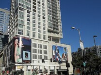 An apartment building in downtown Los Angeles.