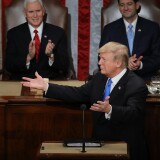 WASHINGTON, DC - JANUARY 30:  U.S. President Donald J. Trump delivers the State of the Union address as U.S. Vice President Mike Pence (L) and Speaker of the House U.S. Rep. Paul Ryan (R-WI) (R) look on in the chamber of the U.S. House of Representatives January 30, 2018 in Washington, DC. This is the first State of the Union address given by U.S. President Donald Trump and his second address to a joint meeting of Congress.  (Photo by Chip Somodevilla/Getty Images)