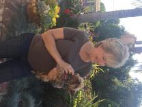 Donna Perez with her pet Yorkie, Cody. Her other dog was killed by a coyote in her backyard last fall.