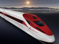 A rendering of the Xpress West high speed train.