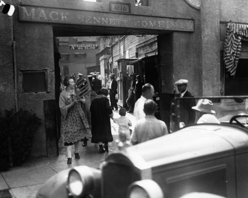 Exterior view of the Mack Sennett Comedies studio, located at 1712 Allesandro Street (later Glendale Boulevard around 1922-23) in Edendale (later Echo Park). 